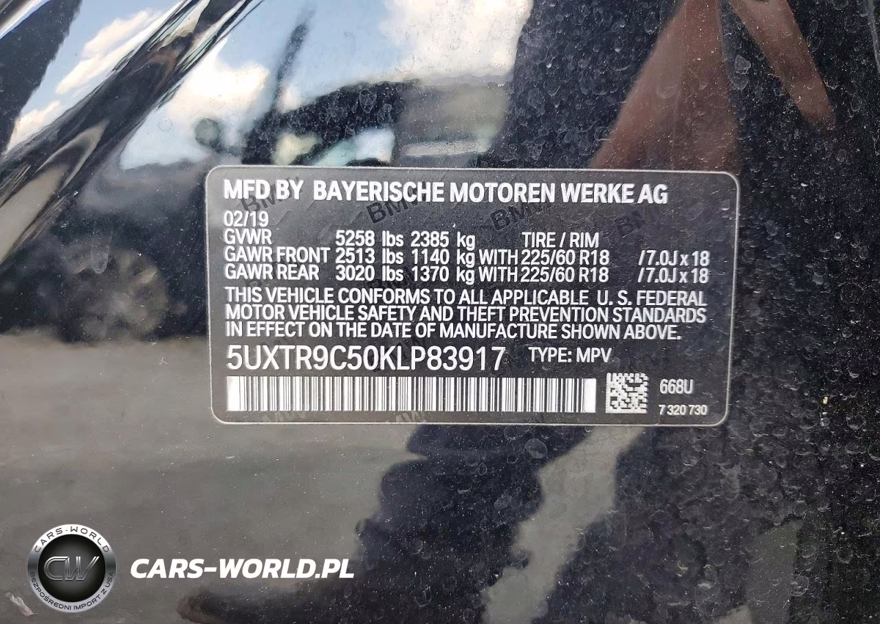 2019 BMW X3 xDrive30I VIN:5UXTR9C50KLP83917 - 13