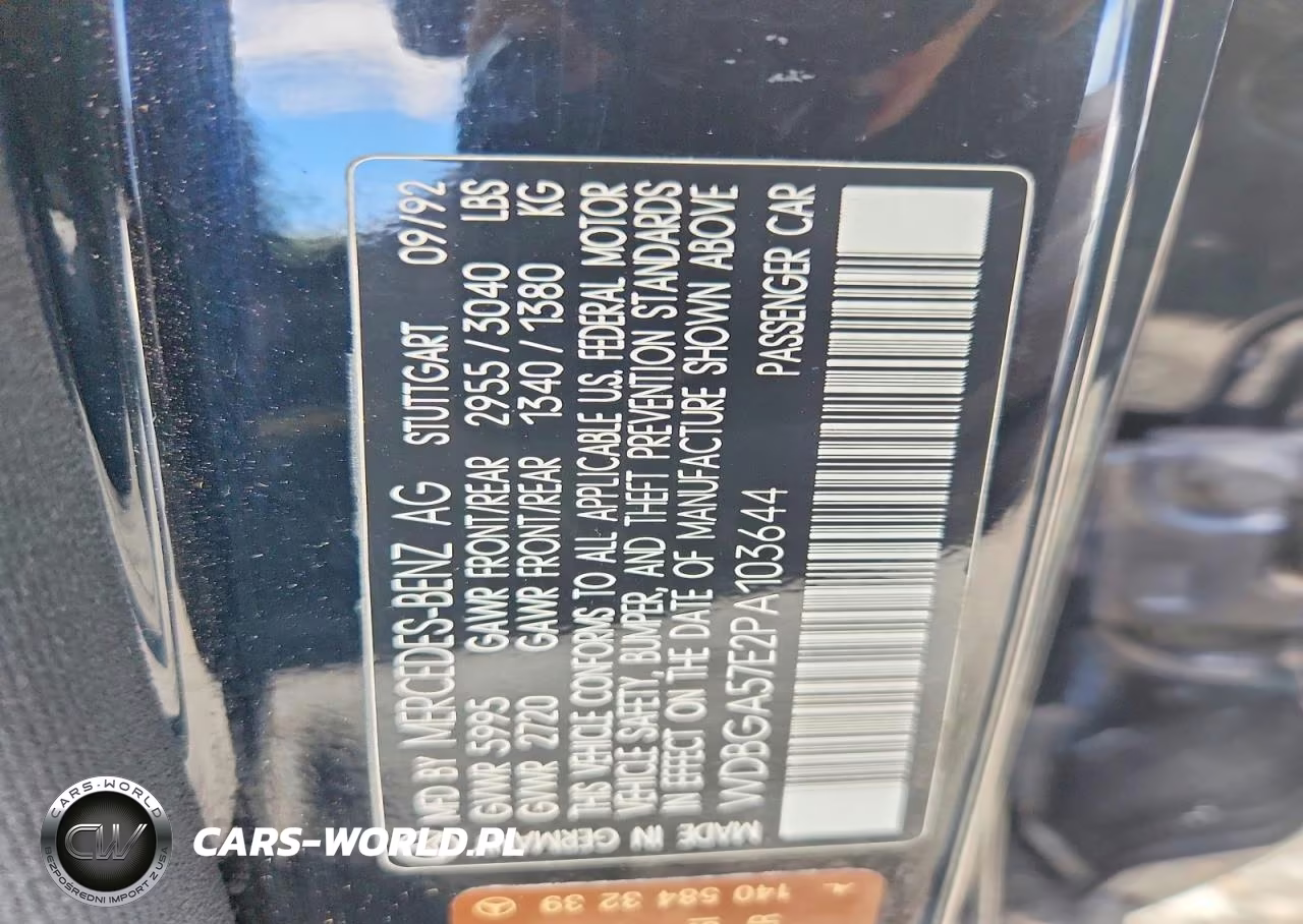 1993 Mercedes-Benz 600 Sel VIN:WDBGA57E2PA103644 - 12