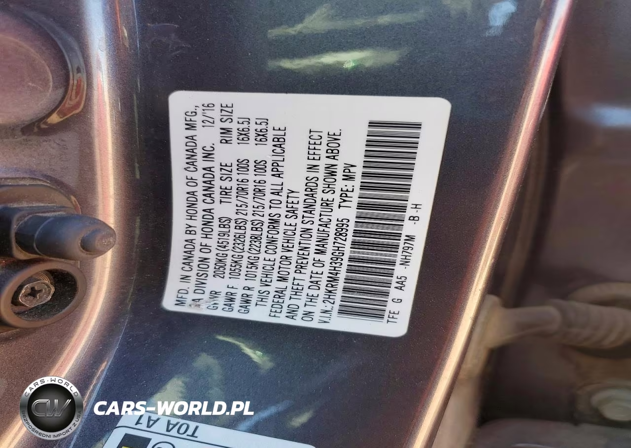 2016 Honda Cr-V Lx VIN:2HKRM4H39GH728995 - 13