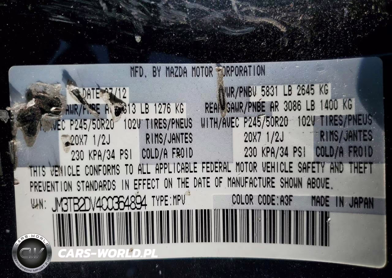 2012 Mazda Cx-9 VIN:JM3TB2DV4C0364894 - 14