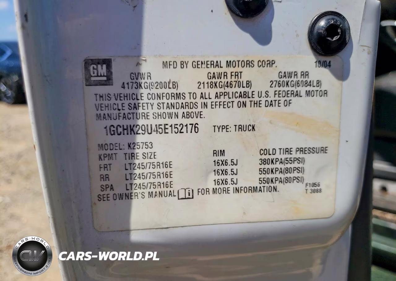 2005 Chevrolet Silverado K2500 Heavy Duty VIN:1GCHK29U45E152176 - 12