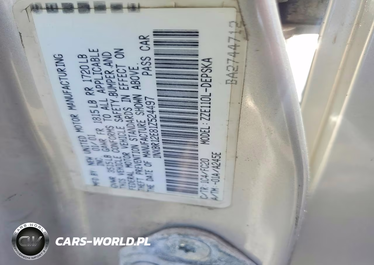 2001 Toyota Corolla S VIN:1NXBR12E81Z524497 - 12