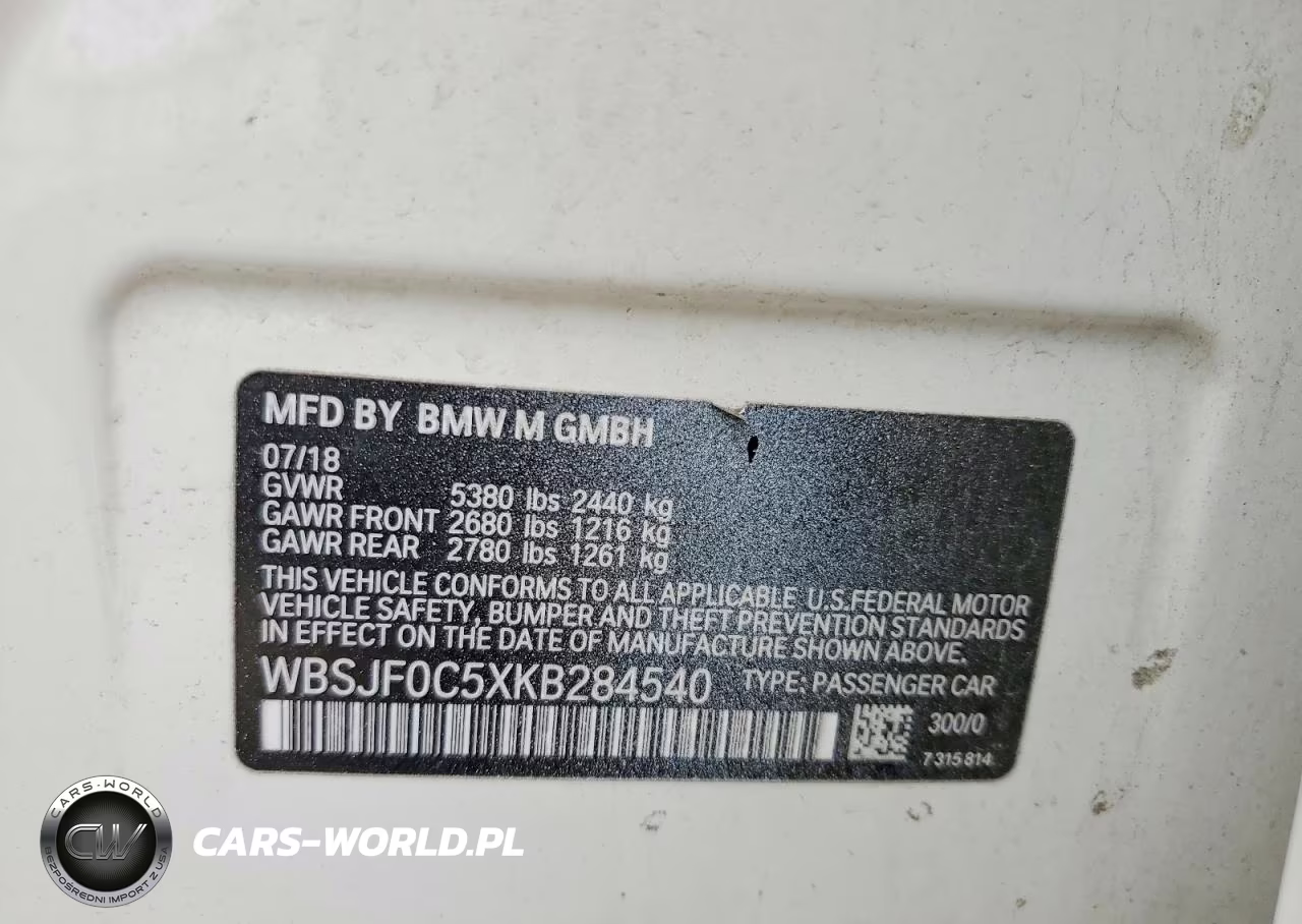 2019 BMW Motorrad M5 VIN:WBSJF0C5XKB284540 - 12