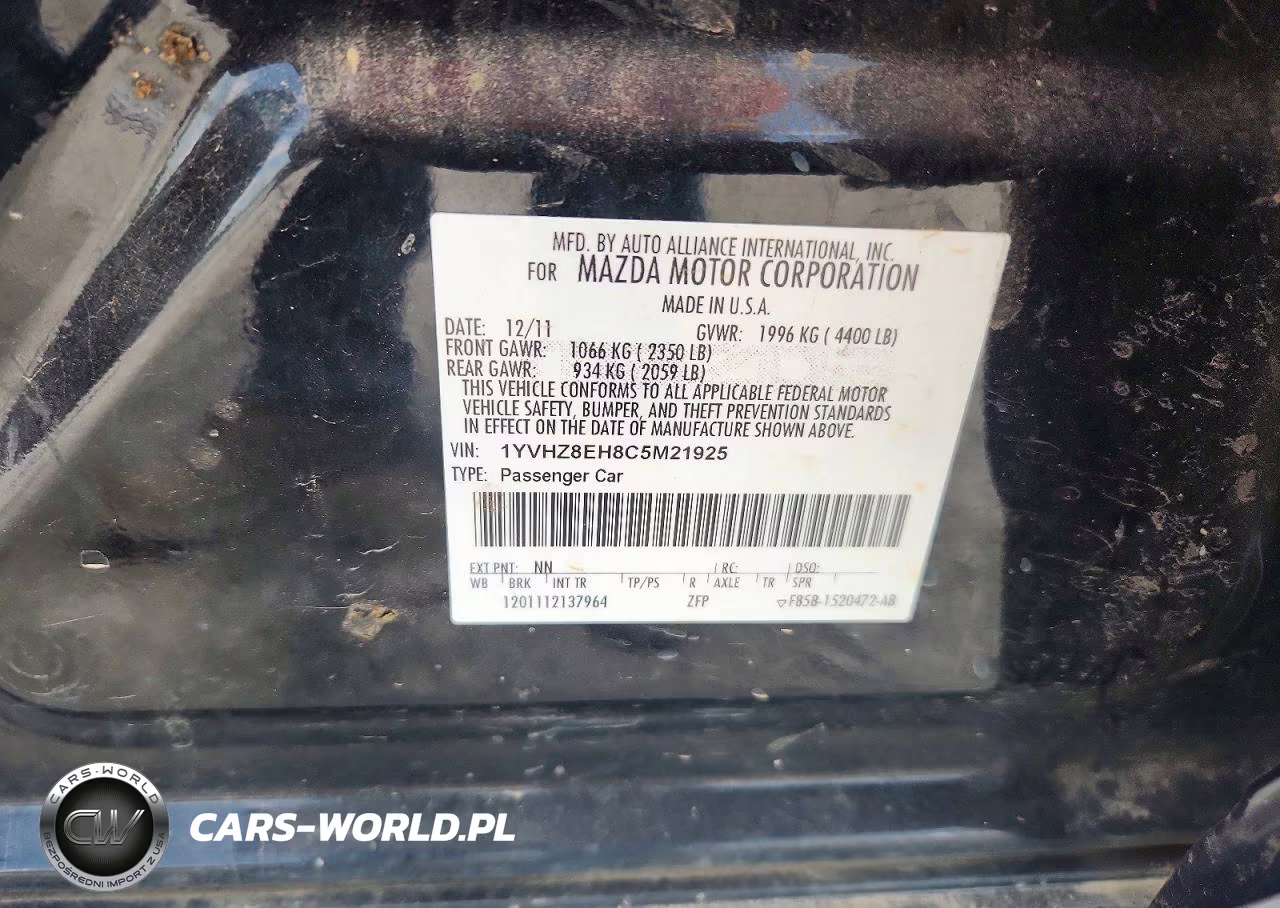 2012 Mazda 6 I VIN:1YVHZ8EH8C5M21925 - 13