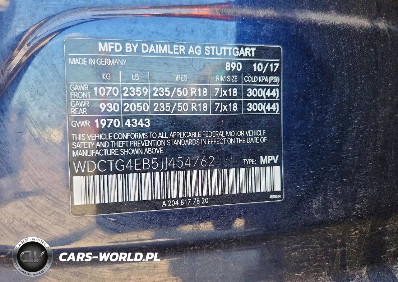 2018 Mercedes-Benz Gla 250 VIN:WDCTG4EB5JJ454762 - 13
