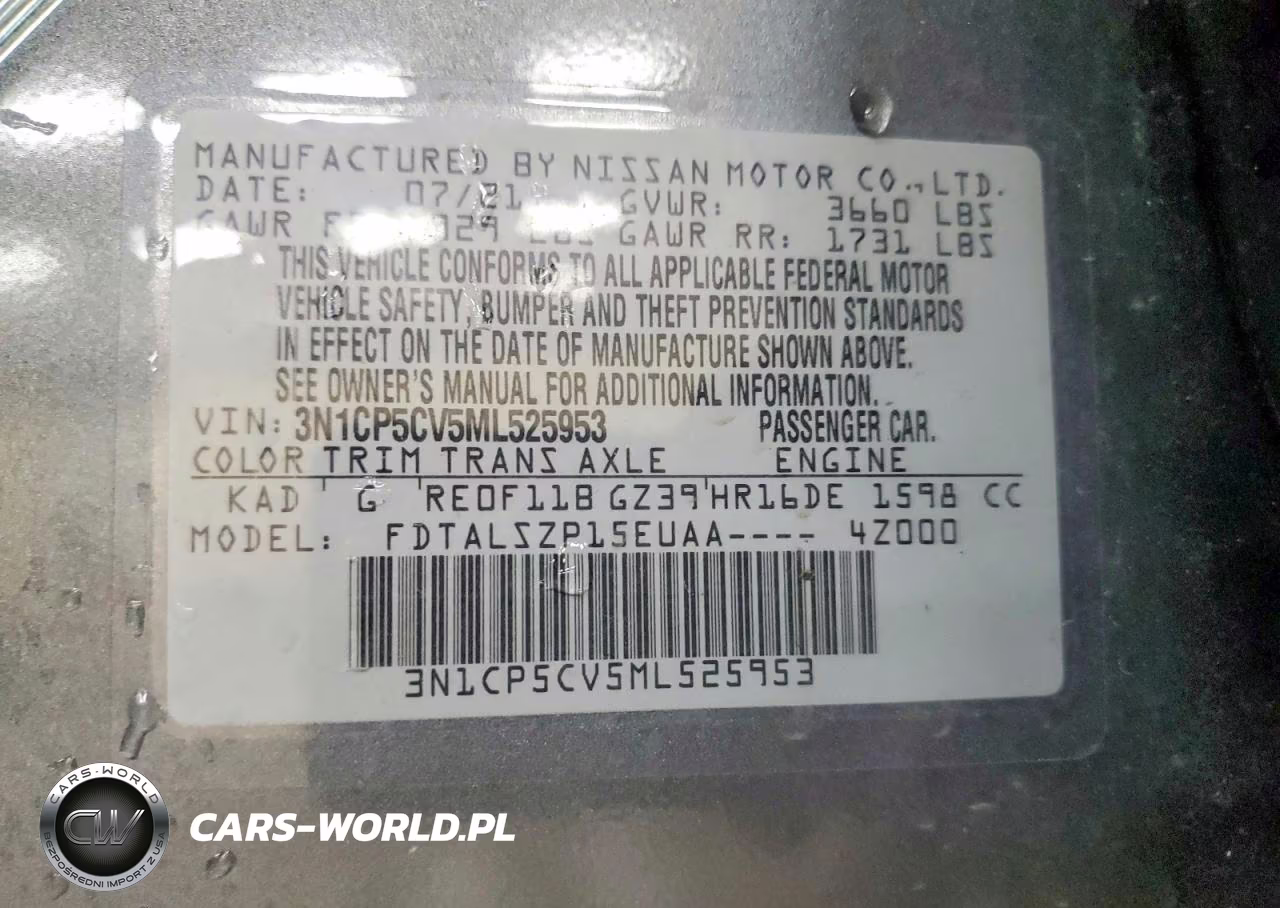 2021 Nissan Kicks Sv VIN:3N1CP5CV5ML525953 - 14