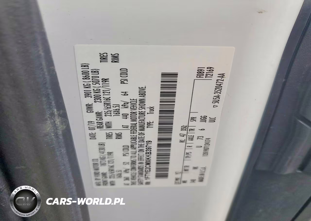 2019 Ford Transit 150 Delivery Van VIN:1FTYE2CMXKKB39719 - 13