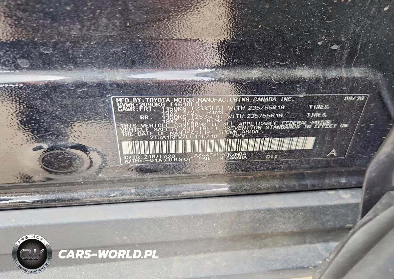 2020 Toyota Rav4 Xle Premium VIN:2T3A1RFV7LC140718 - 13