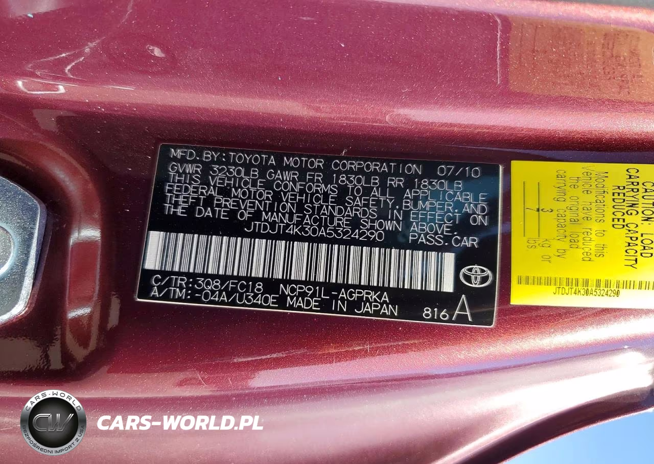 2010 Toyota Yaris Base VIN:JTDJT4K30A5324290 - 13
