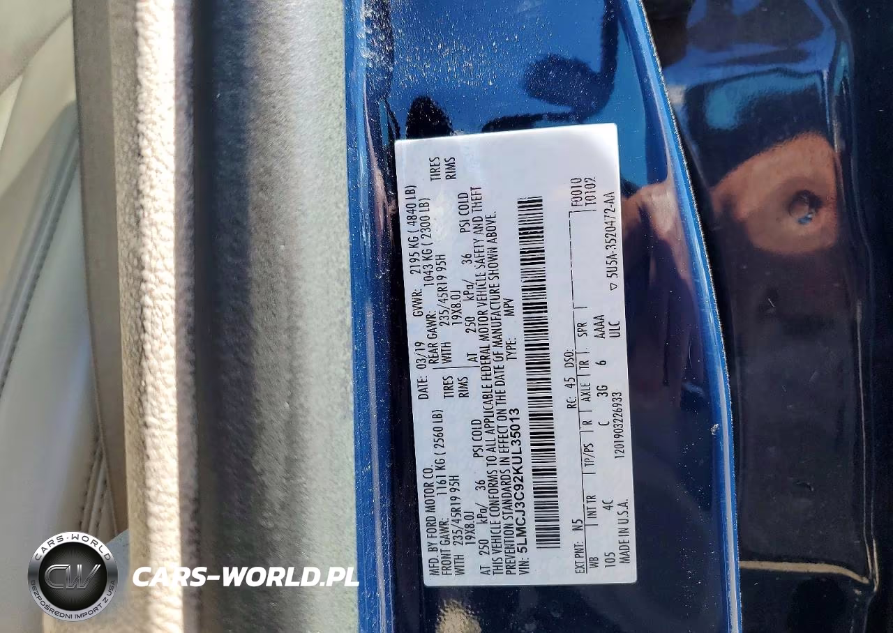 2019 Lincoln Mkc Reserve VIN:5LMCJ3C92KUL35013 - 13