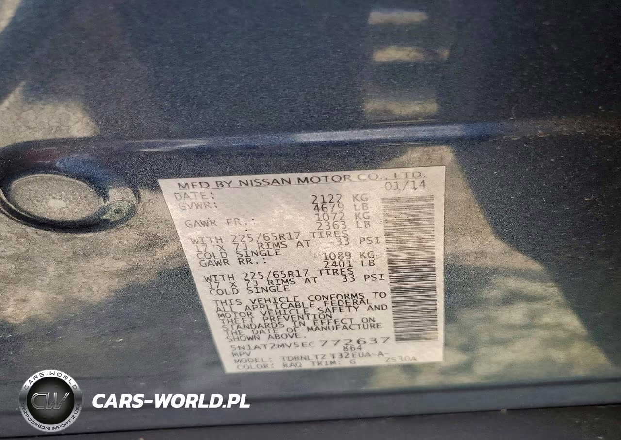 2014 Nissan Rogue Sv VIN:5N1AT2MV5EC772637 - 13