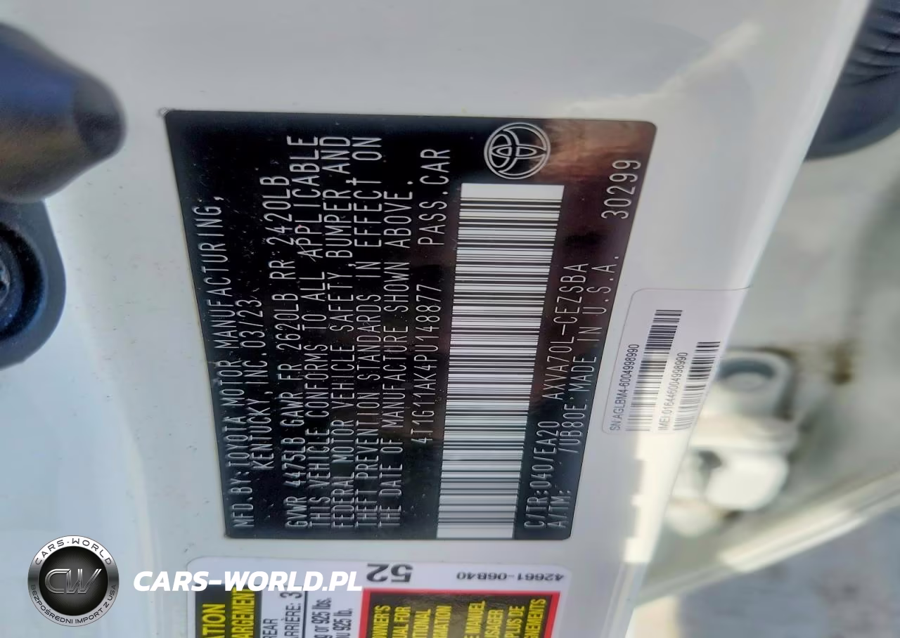 2023 Toyota Camry Se VIN:4T1G11AK4PU148877 - 12