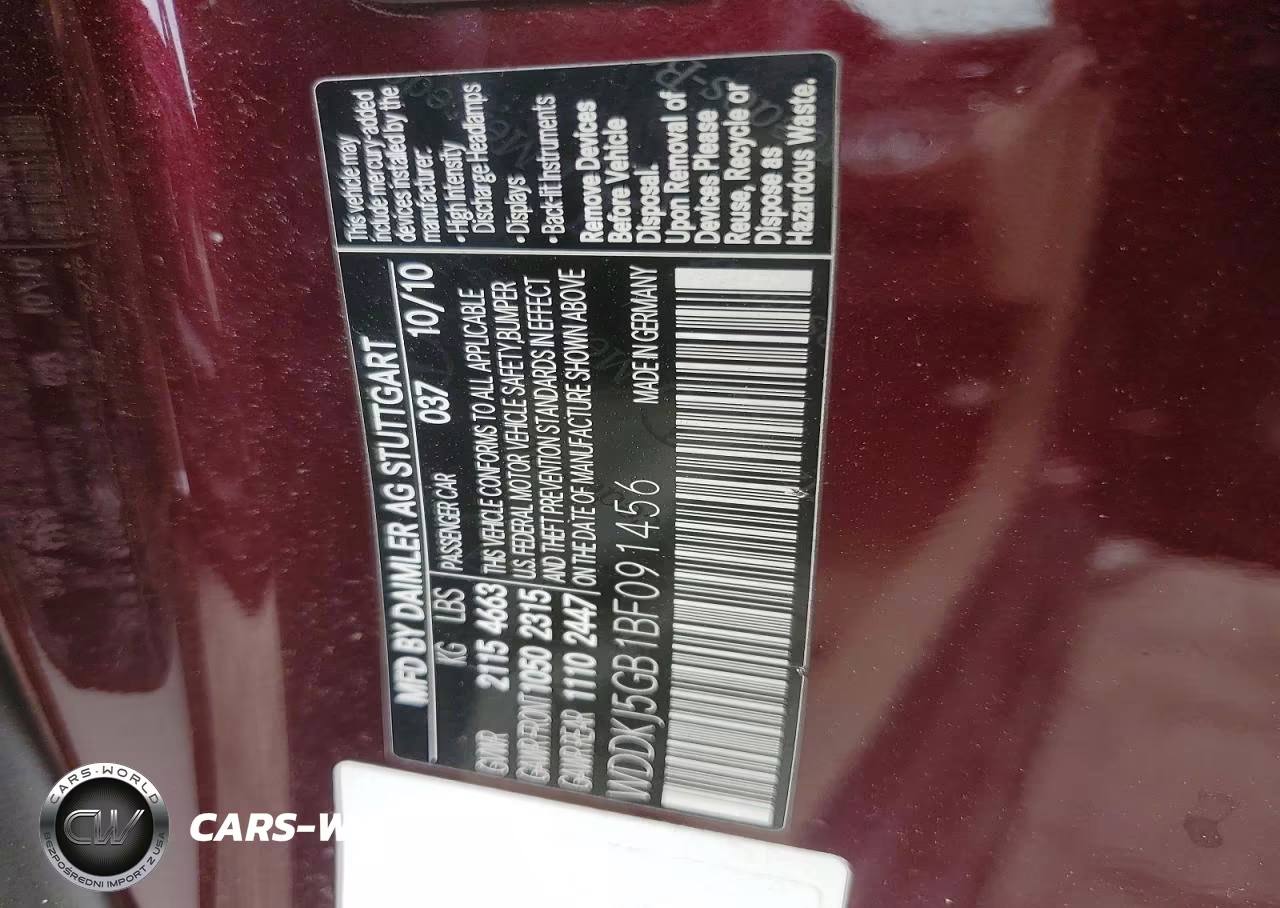 2011 Mercedes-Benz E 350 VIN:WDDKJ5GB1BF091456 - 12