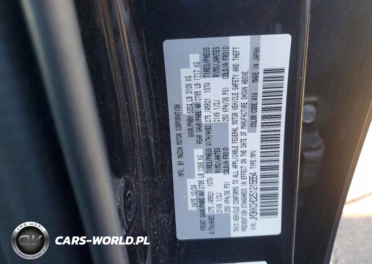 2025 Mazda Cx-90 Premium Sport VIN:JM3KKCHD2S1215654 - 14