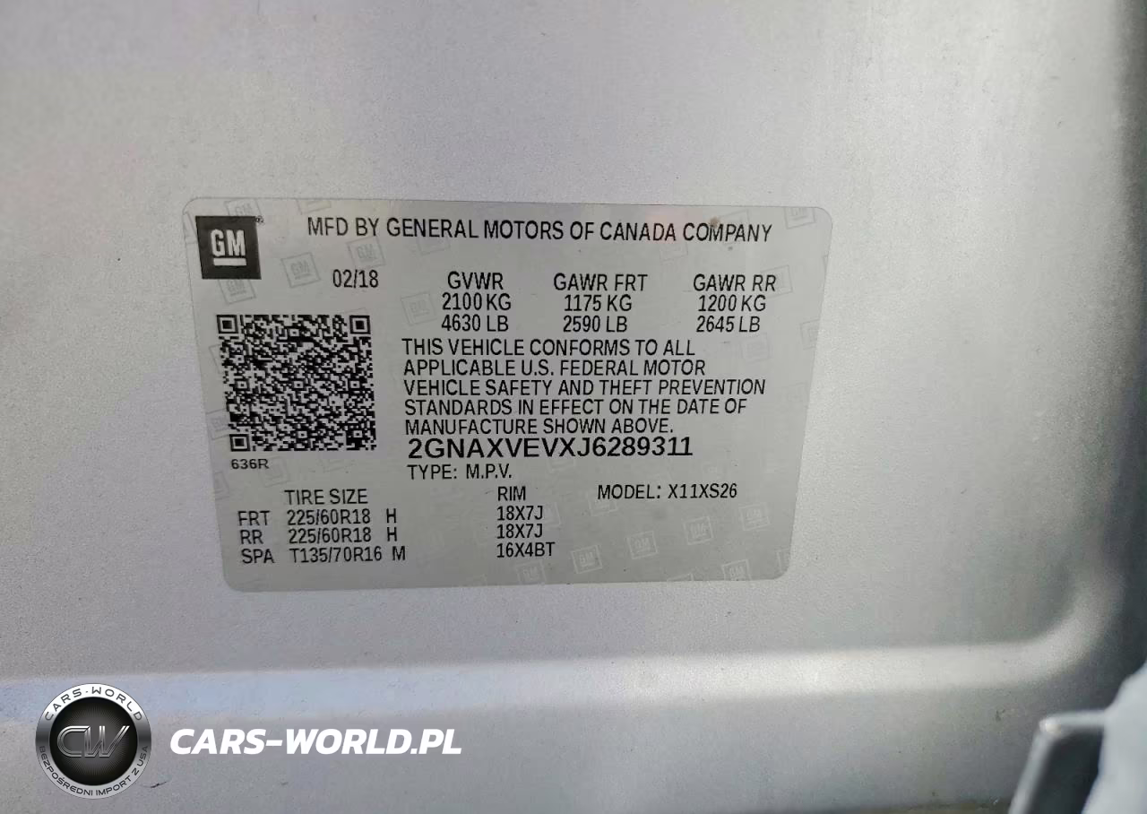 2018 Chevrolet Equinox Premier VIN:2GNAXVEVXJ6289311 - 13