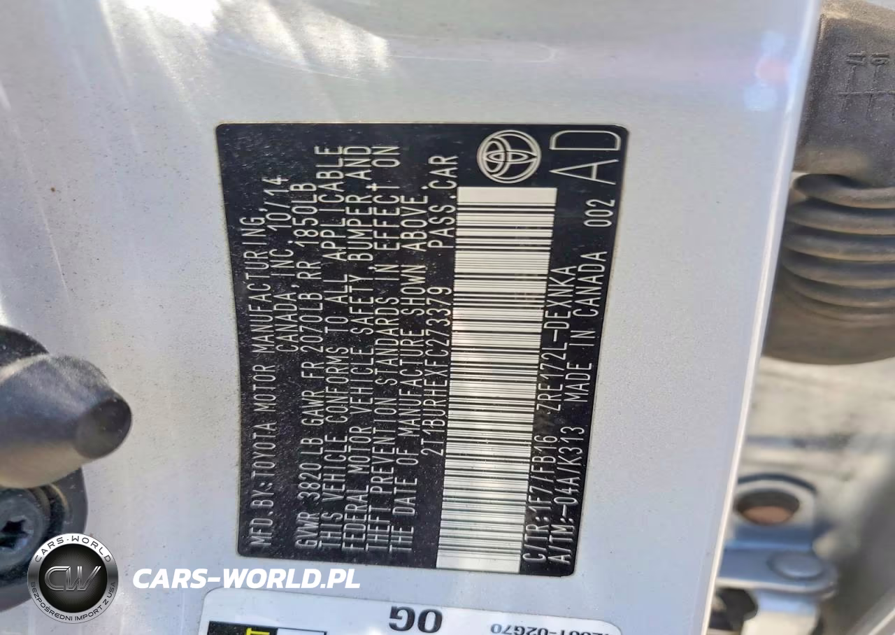 2015 Toyota Corolla Le VIN:2T1BURHEXFC273379 - 12