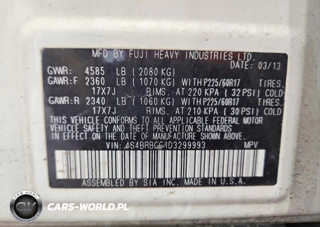 2013 Subaru Outback Premium +M VIN:4S4BRBGC1D3299993 - 13