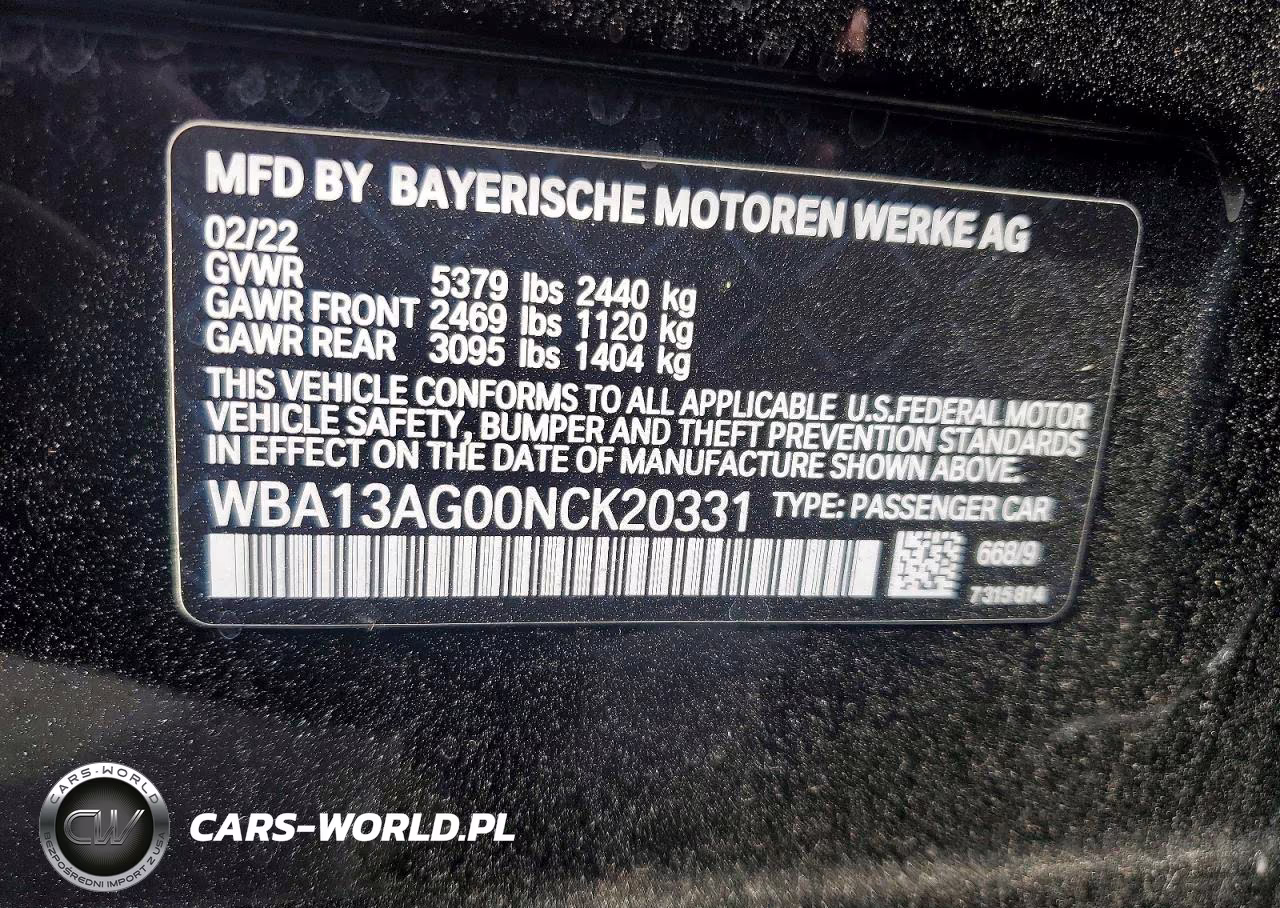 2022 BMW 530E VIN:WBA13AG00NCK20331 - 12