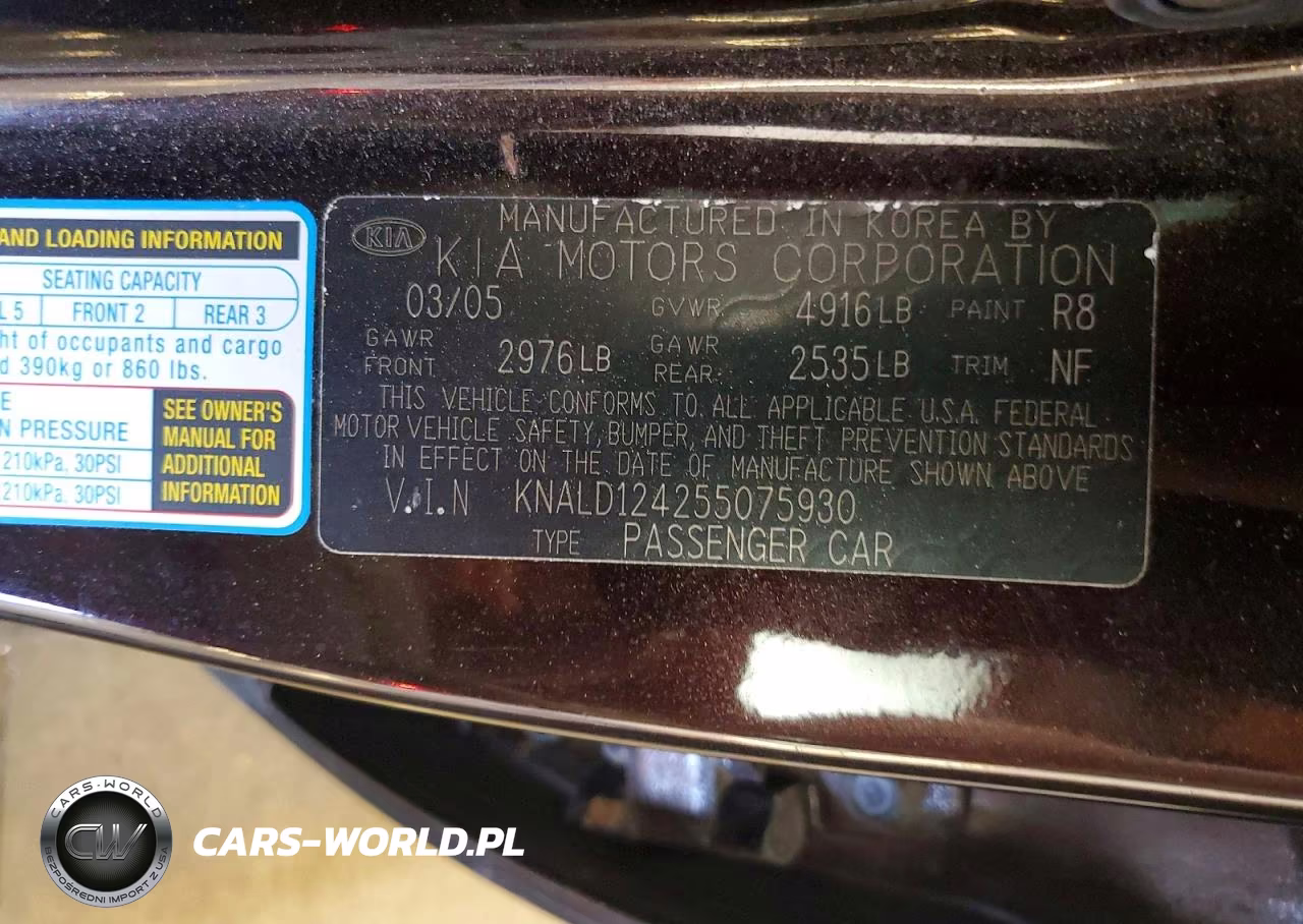 2005 Kia Amanti Base VIN:KNALD124255075930 - 12