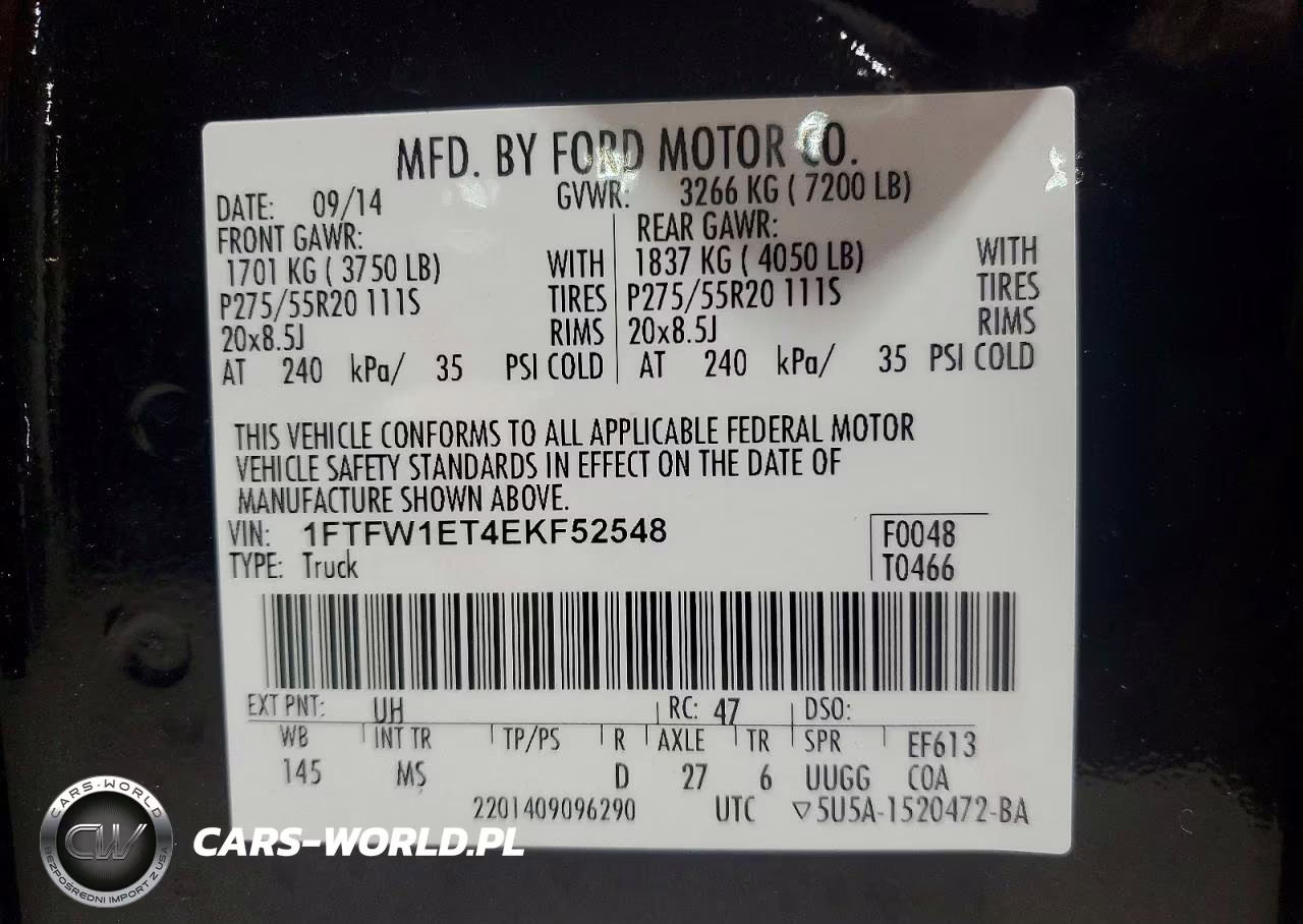 2014 Ford F150 Supercrew VIN:1FTFW1ET4EKF52548 - 12