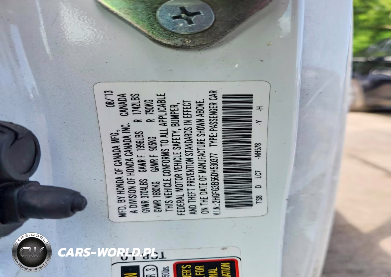 2013 Honda Civic Lx VIN:2HGFG3B56DH530377 - 13