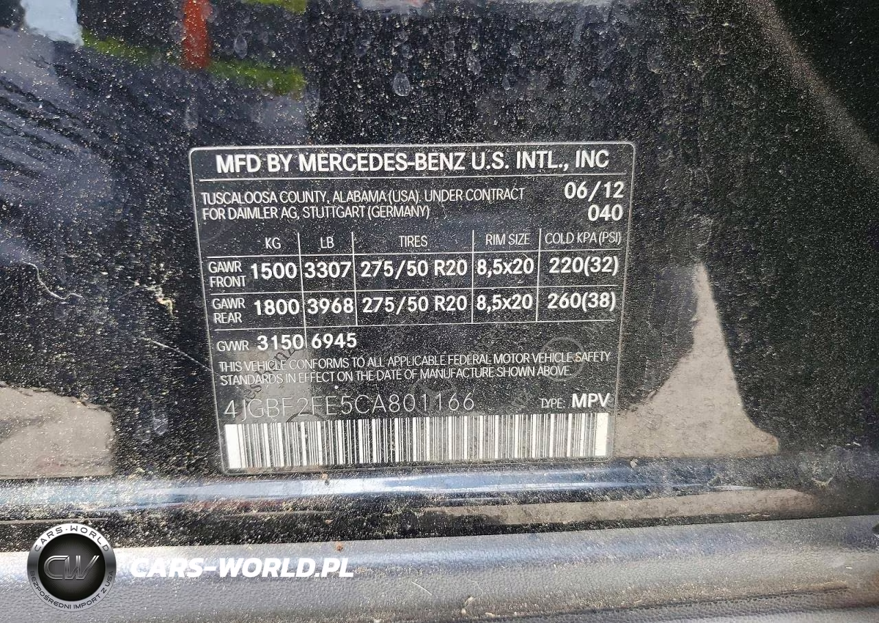 2012 Mercedes-Benz Gl 350 Bluetec VIN:4JGBF2FE5CA801166 - 13