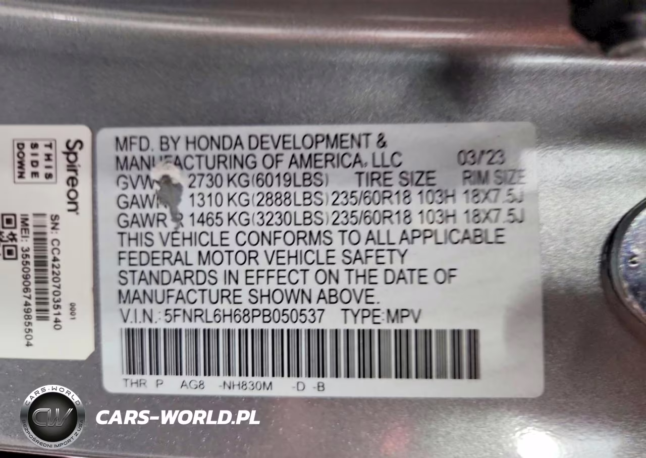 2023 Honda Odyssey Exl VIN:5FNRL6H68PB050537 - 14
