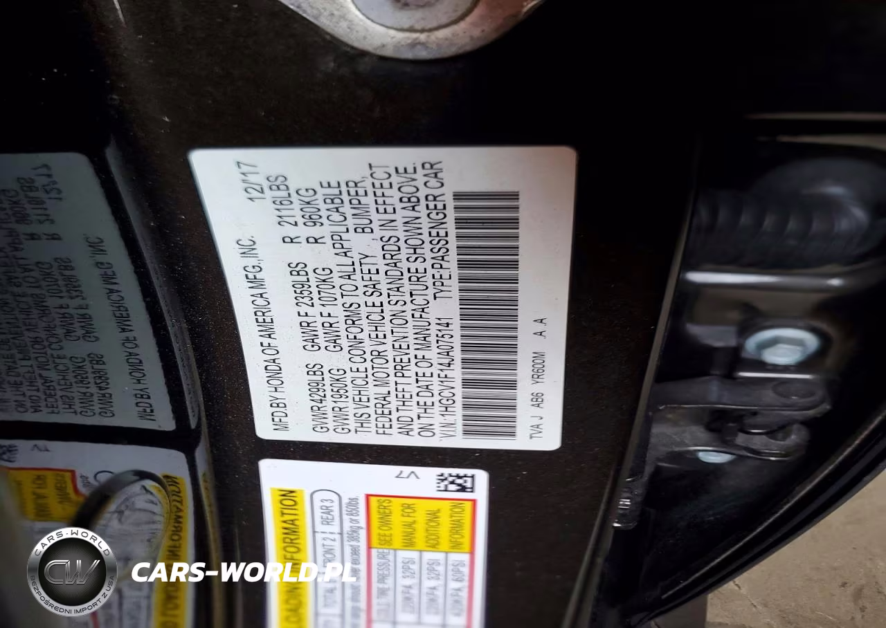 2018 Honda Accord Lx VIN:1HGCV1F14JA075141 - 12