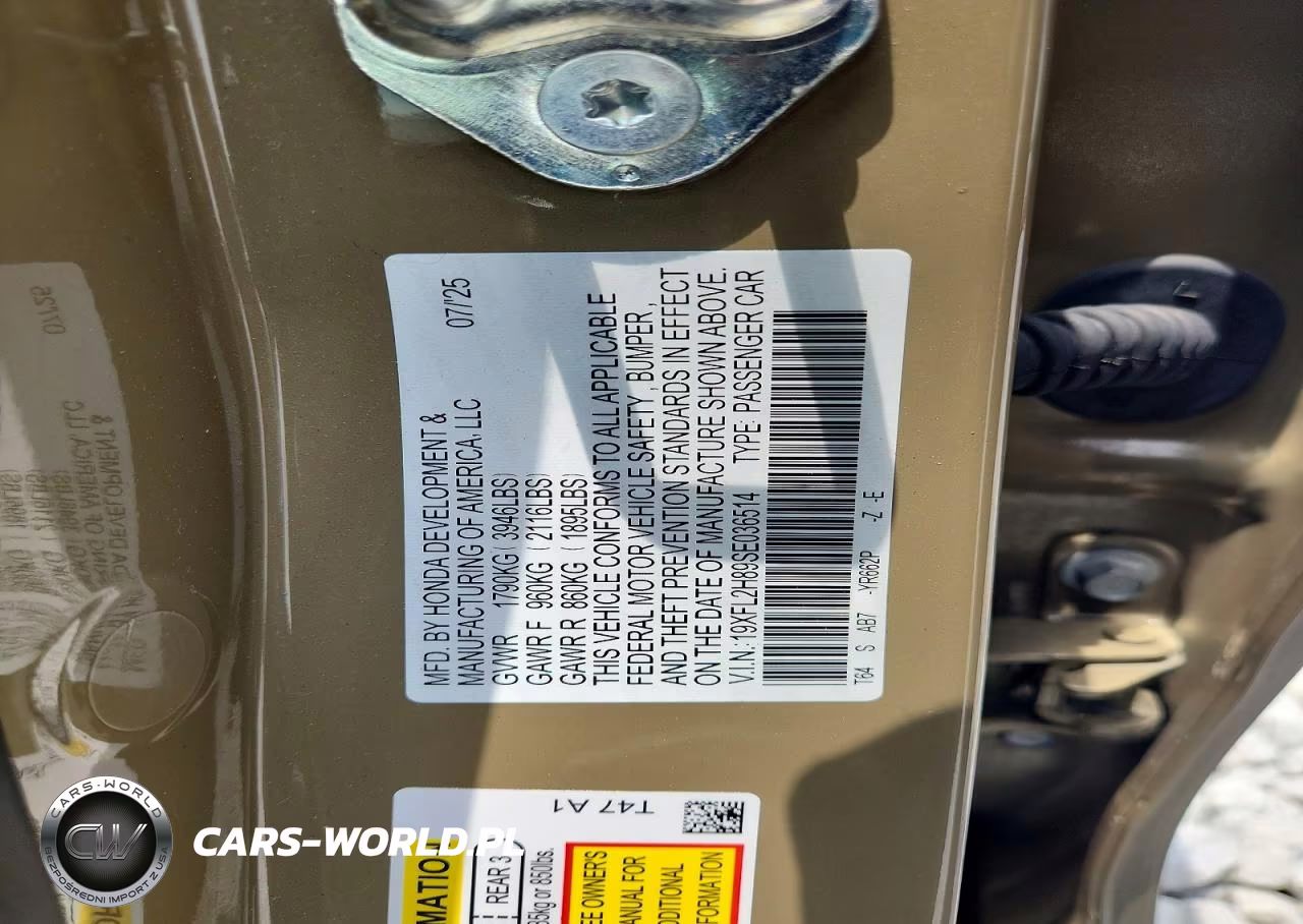 2025 Honda Civic Sport VIN:19XFL2H89SE036514 - 13