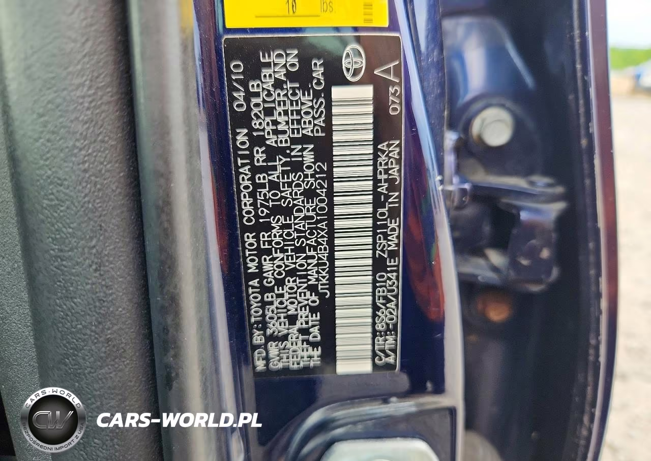 2010 Scion Xd Base VIN:JTKKU4B4XA1004212 - 12