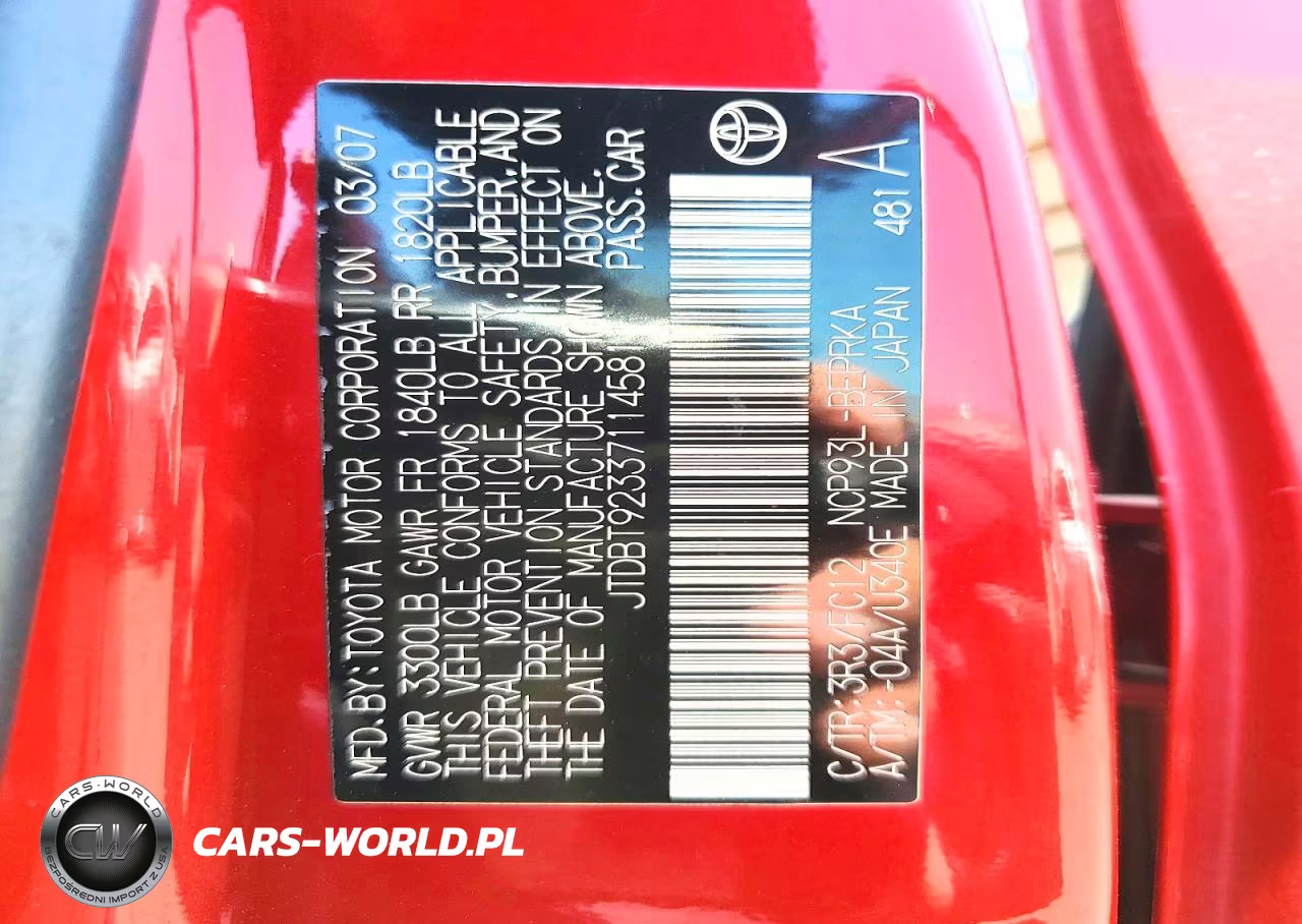 2007 Toyota Yaris Base VIN:JTDBT923371145811 - 12