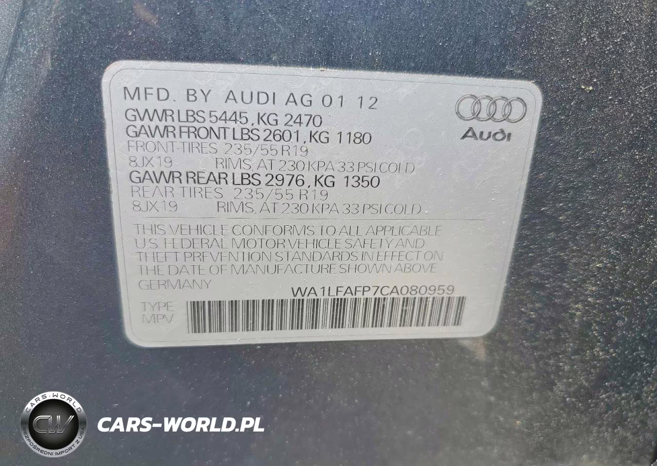 2012 Audi Q5 Premium Plus VIN:WA1LFAFP7CA080959 - 13