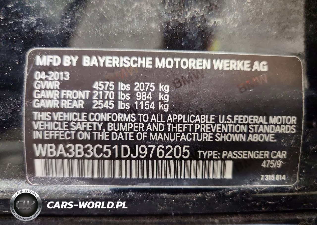 2013 BMW 328 Xi VIN:WBA3B3C51DJ976205 - 12