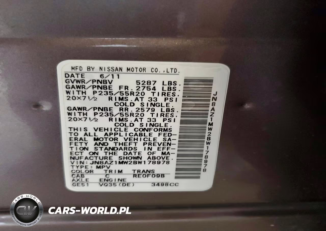2011 Nissan Murano S VIN:JN8AZ1MW2BW178978 - 13