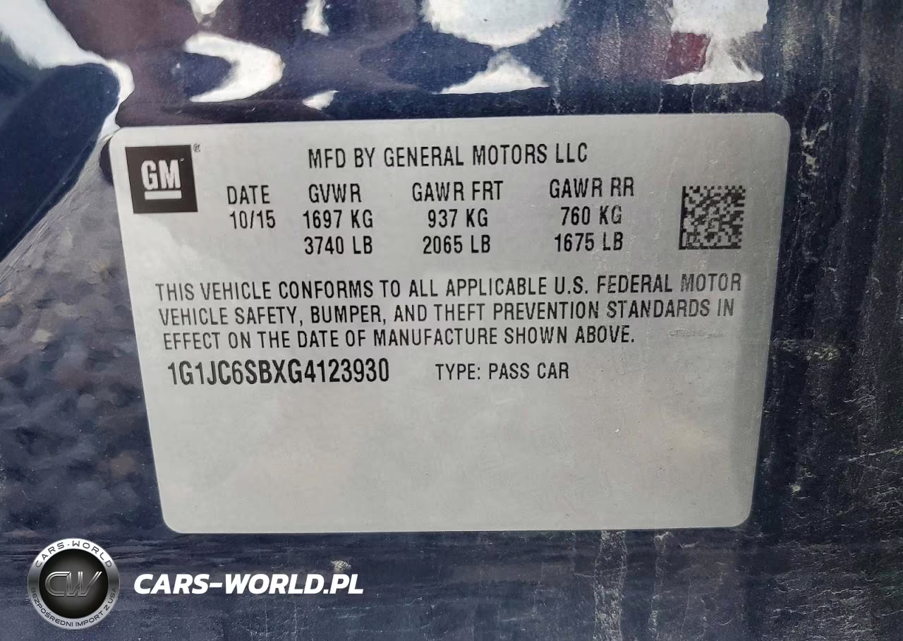 2016 Chevrolet Sonic Lt VIN:1G1JC6SBXG4123930 - 12