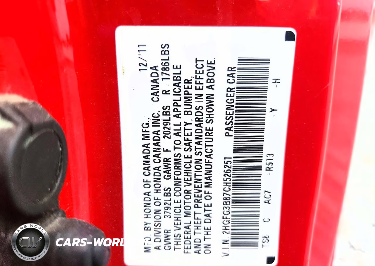 2012 Honda Civic Ex VIN:2HGFG3B87CH526251 - 13