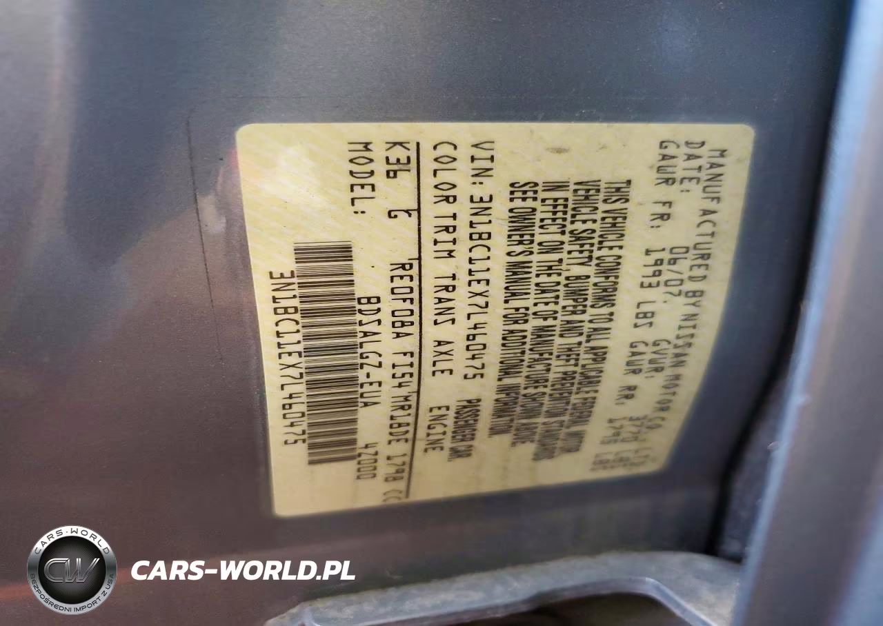 2007 Nissan Versa 1.8 S VIN:3N1BC11EX7L460475 - 12