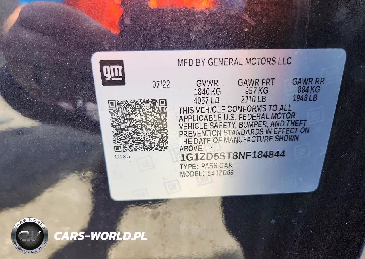 2022 Chevrolet Malibu Lt VIN:1G1ZD5ST8NF184844 - 12