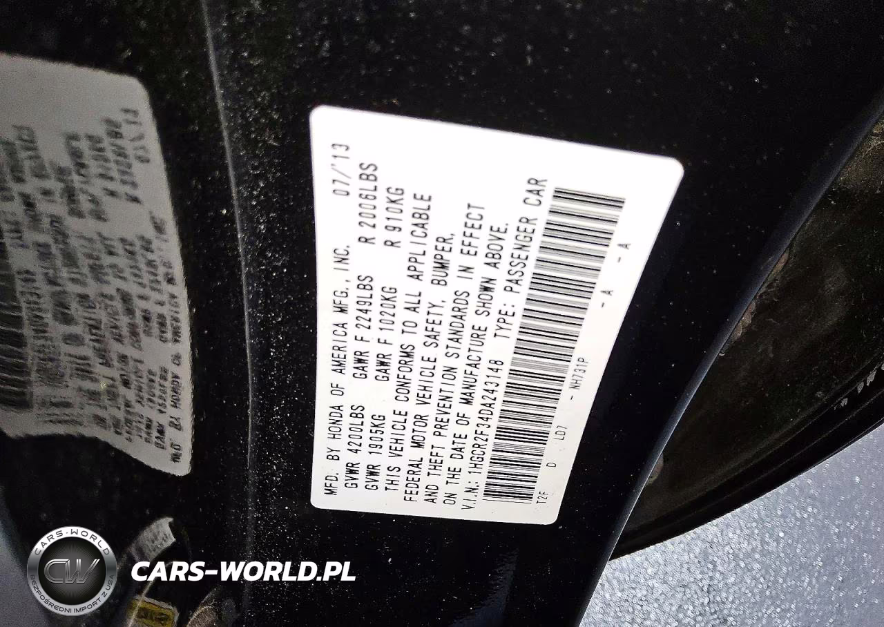 2013 Honda Accord Lx VIN:1HGCR2F34DA243148 - 12