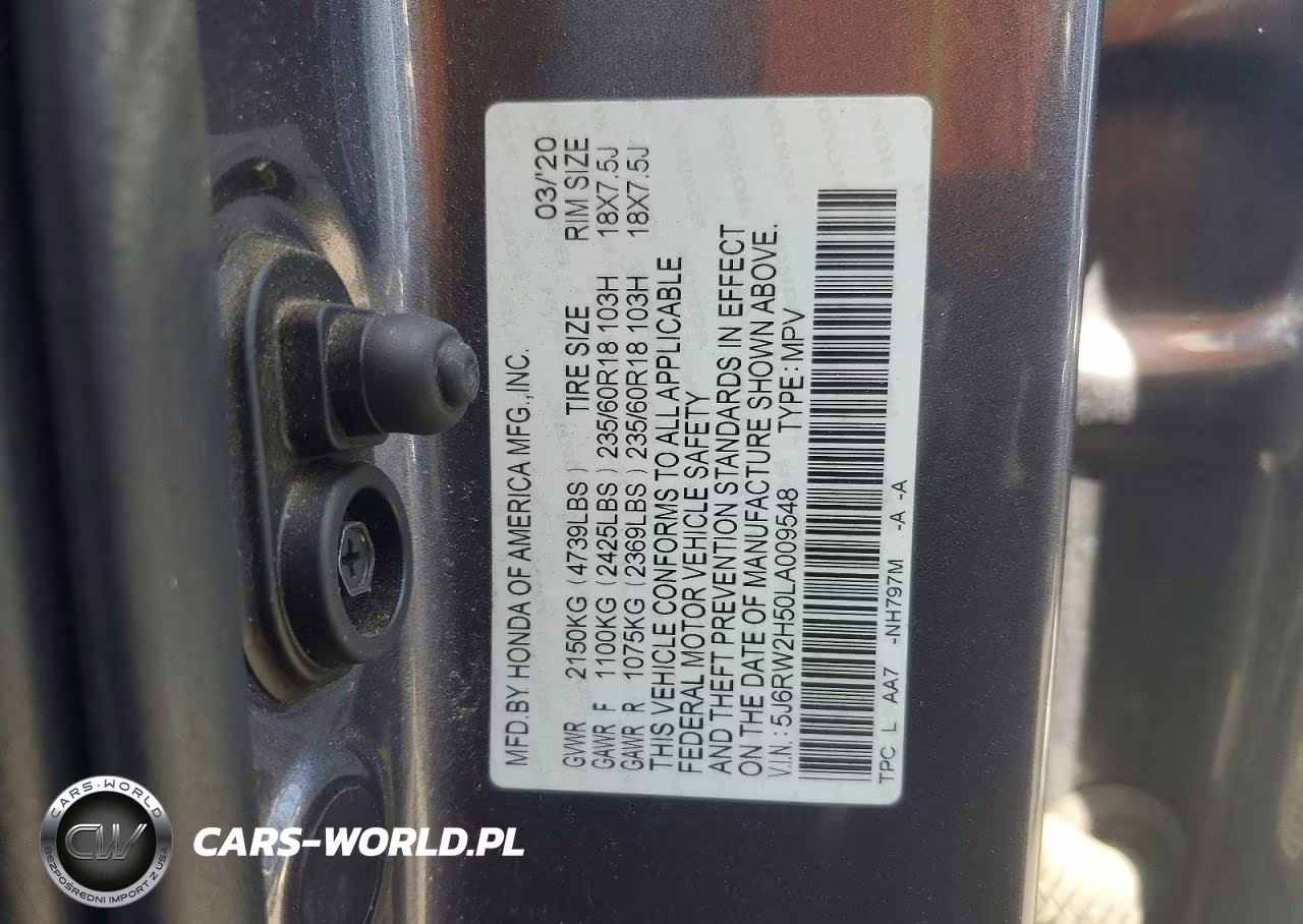 2020 Honda Cr-V Ex VIN:5J6RW2H50LA009548 - 13