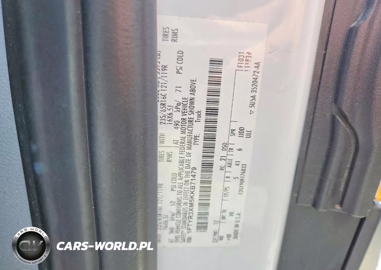 2019 Ford Transit T-250 VIN:1FTYR3XM5KKB71479 - 13