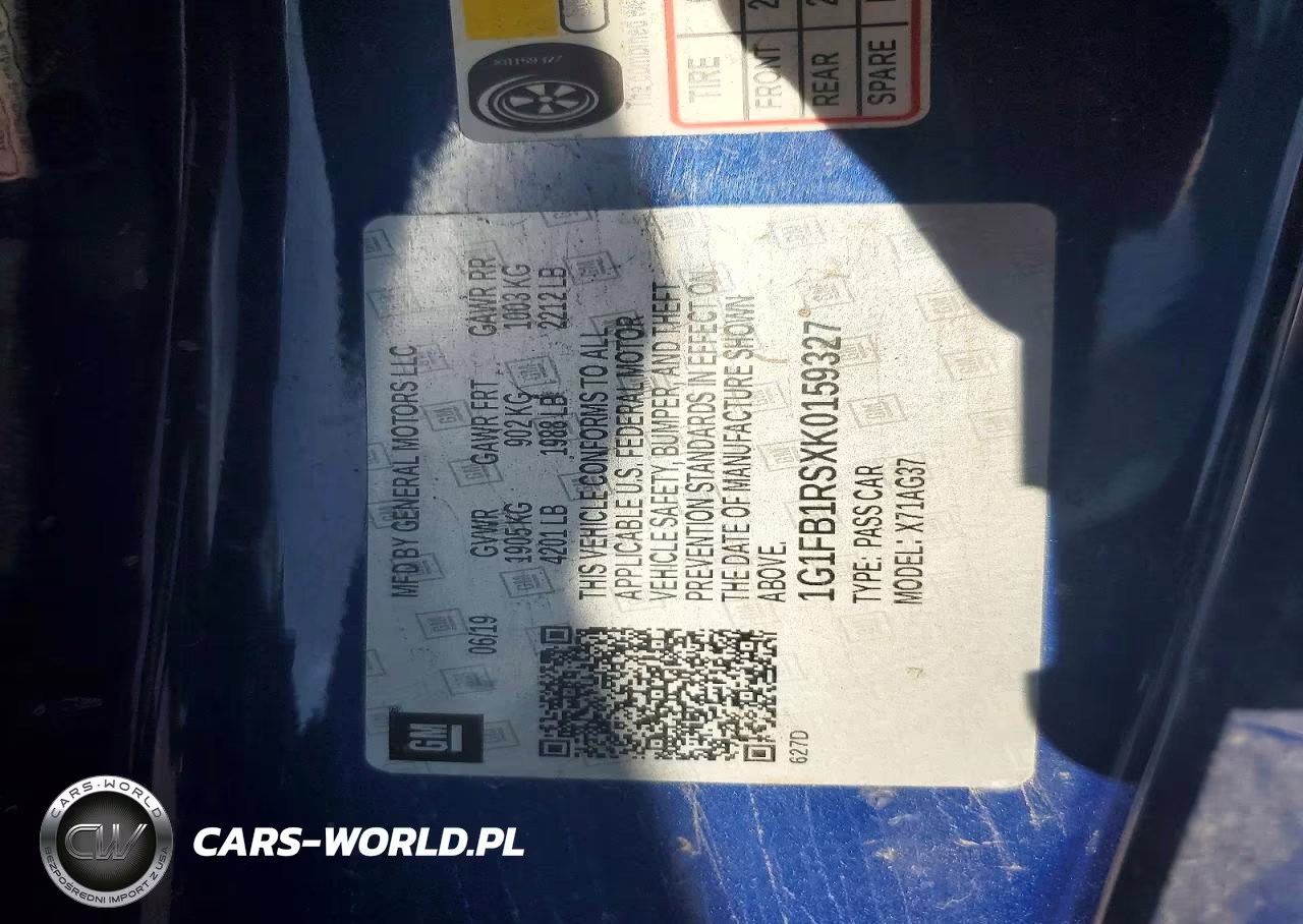 2019 Chevrolet Camaro Ls VIN:1G1FB1RSXK0159327 - 13