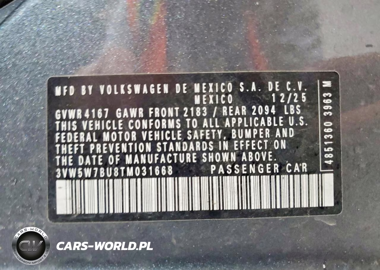 2026 Volkswagen Jetta S VIN:3VW5W7BU8TM031668 - 13