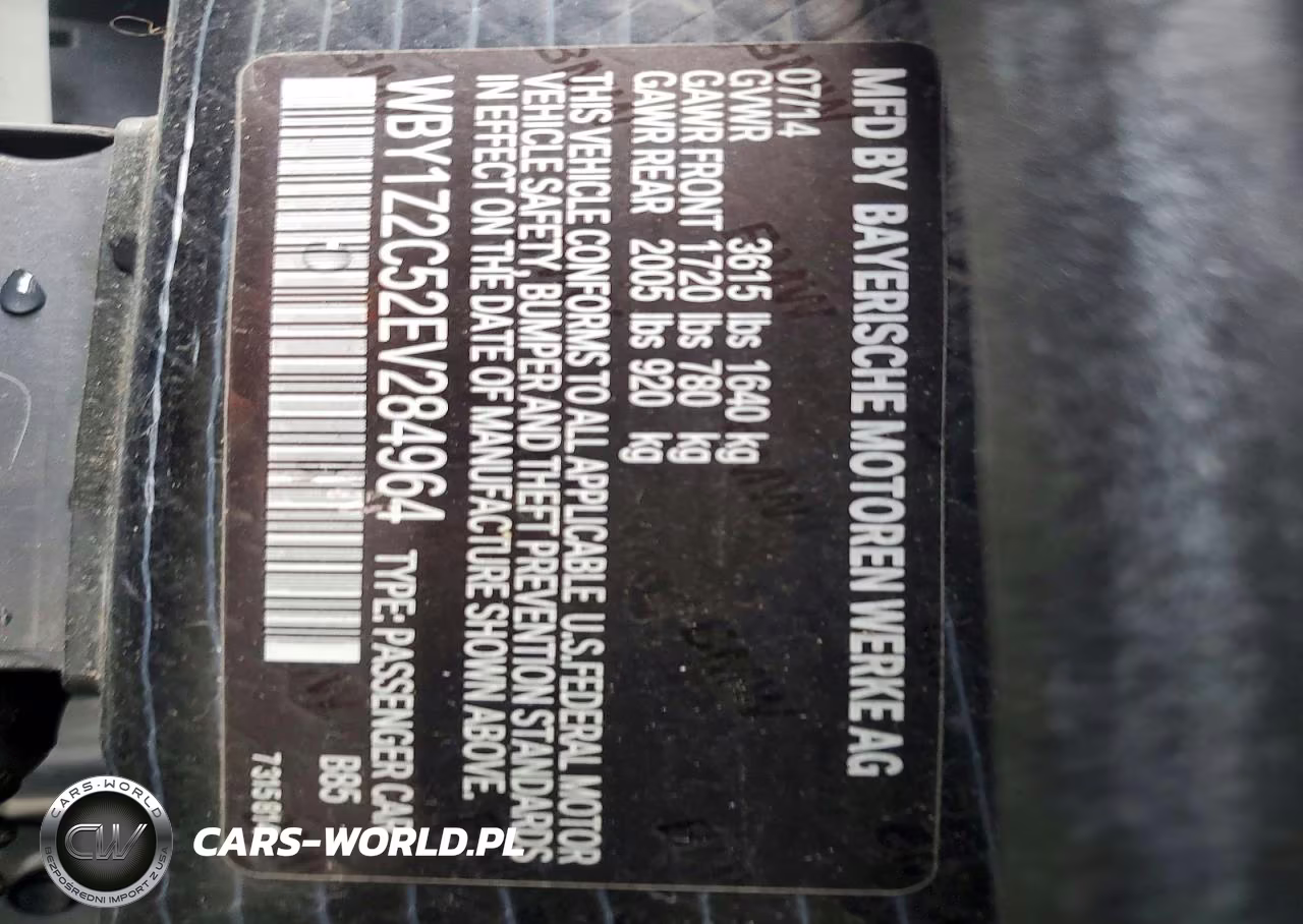 2014 BMW I3 Bev VIN:WBY1Z2C52EV284964 - 14
