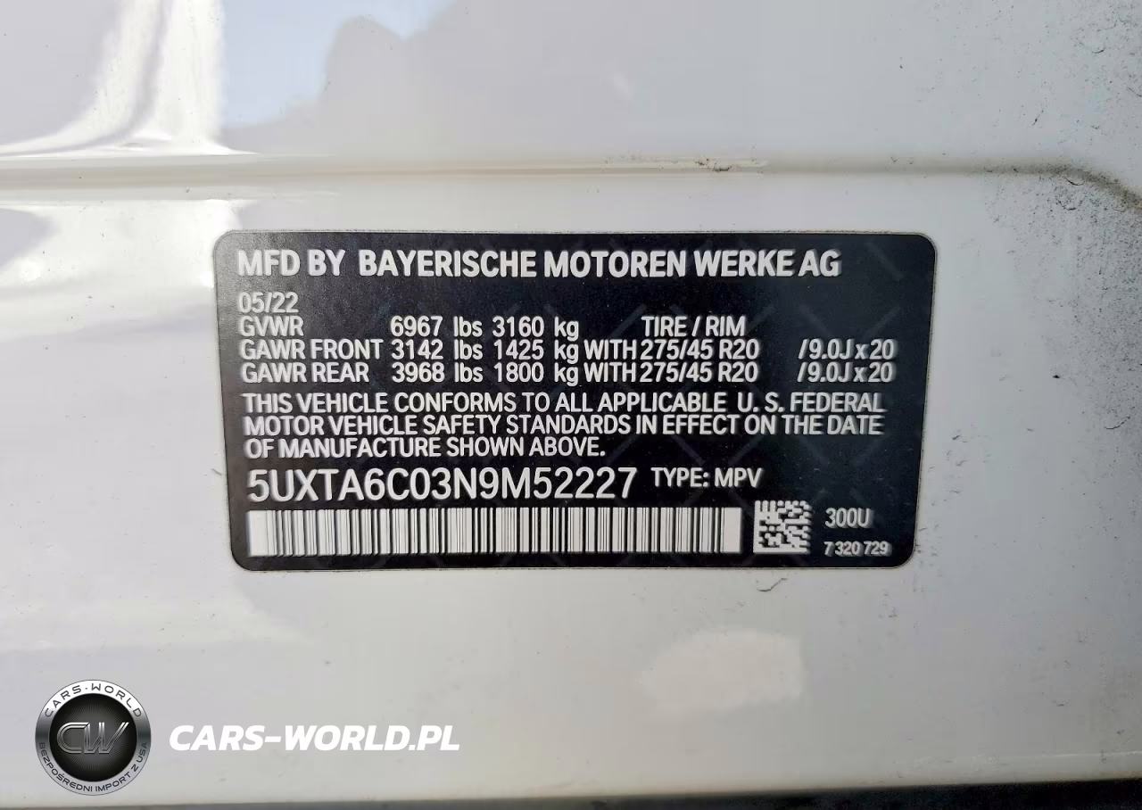 2022 BMW X5 xDrive45E VIN:5UXTA6C03N9M52227 - 13