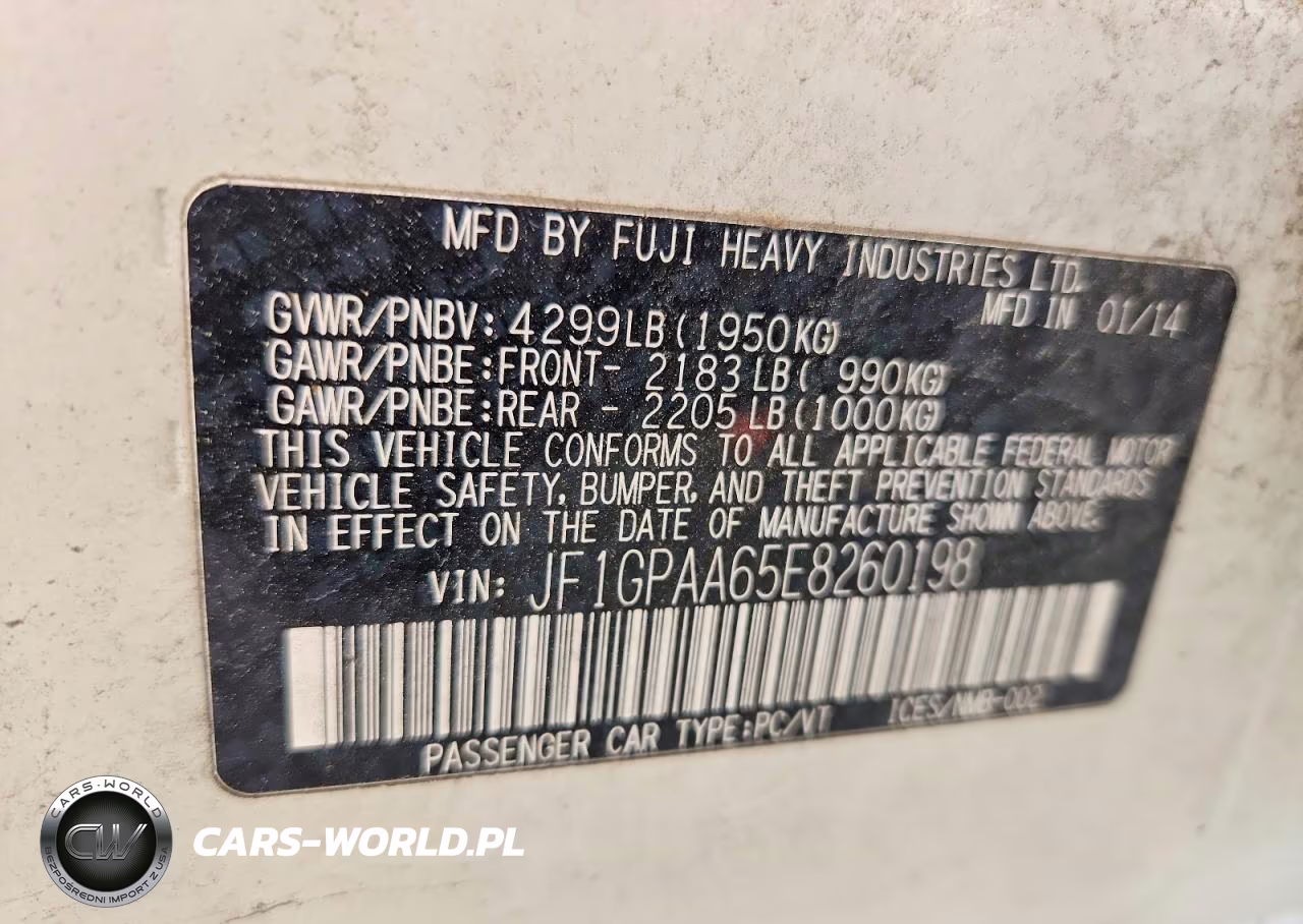 2014 Subaru Impreza VIN:JF1GPAA65E8260198 - 12