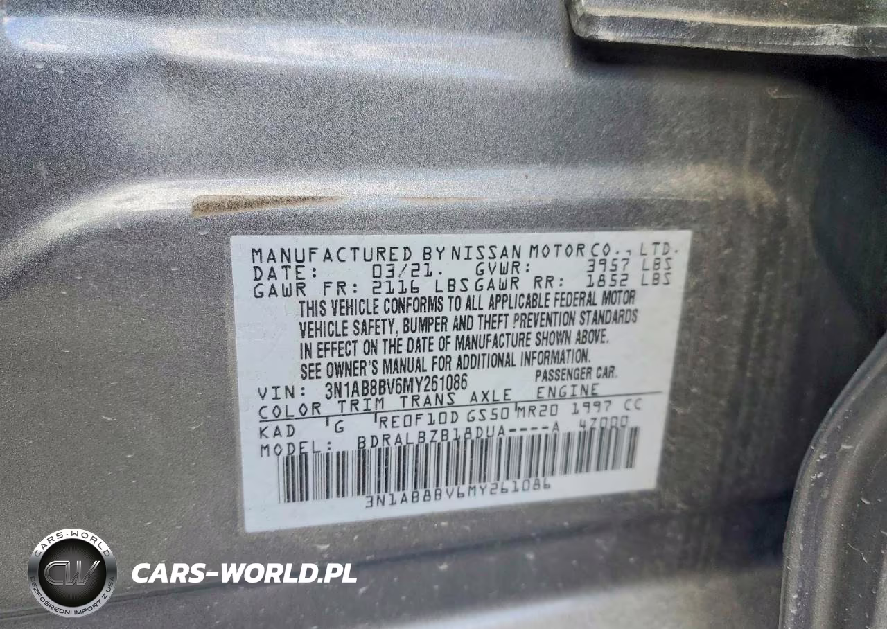 2021 Nissan Sentra S VIN:3N1AB8BV6MY261086 - 12