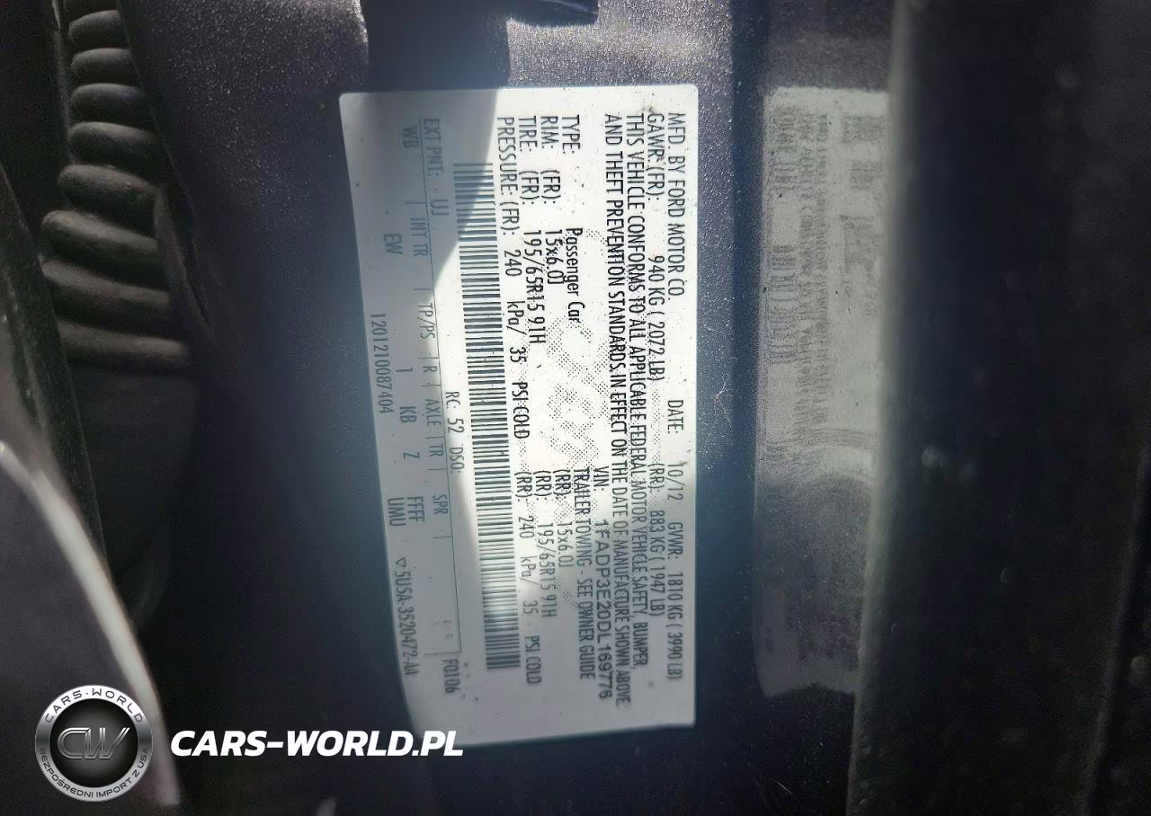 2013 Ford Focus S VIN:1FADP3E20DL169776 - 12