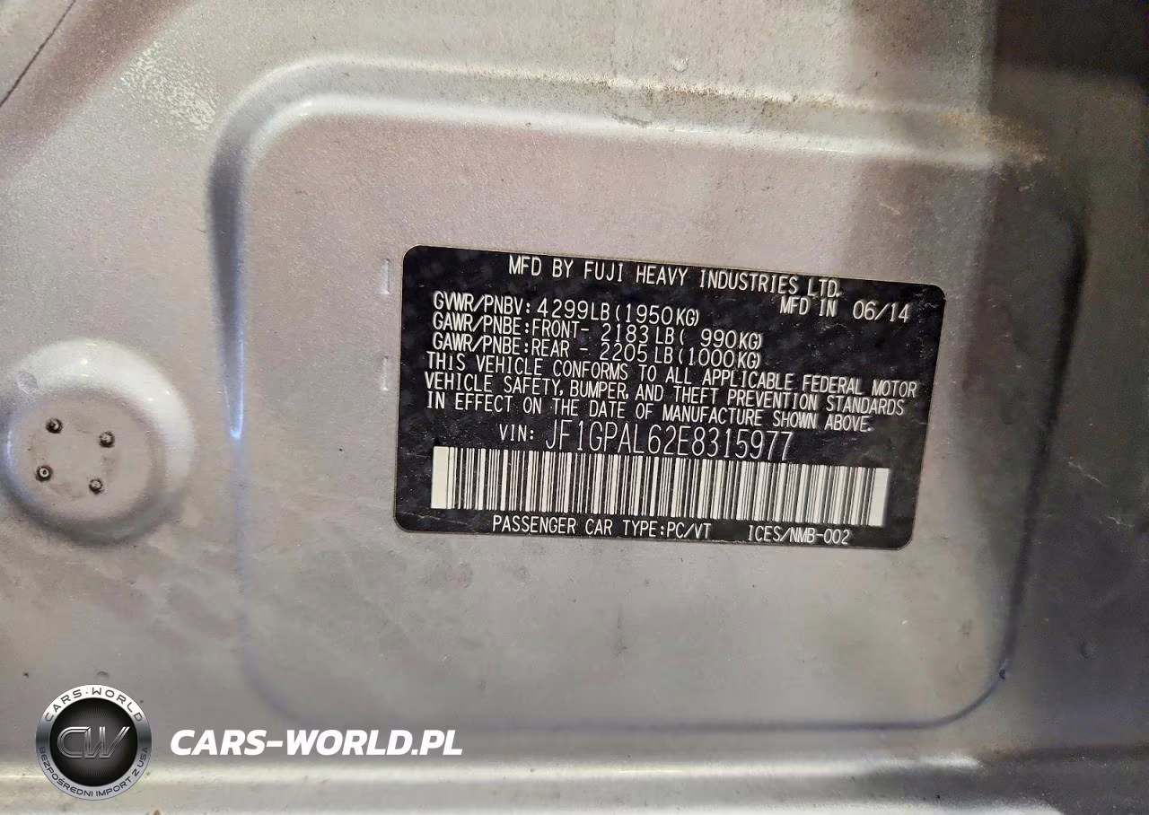 2014 Subaru Impreza Sport Premium VIN:JF1GPAL62E8315977 - 12