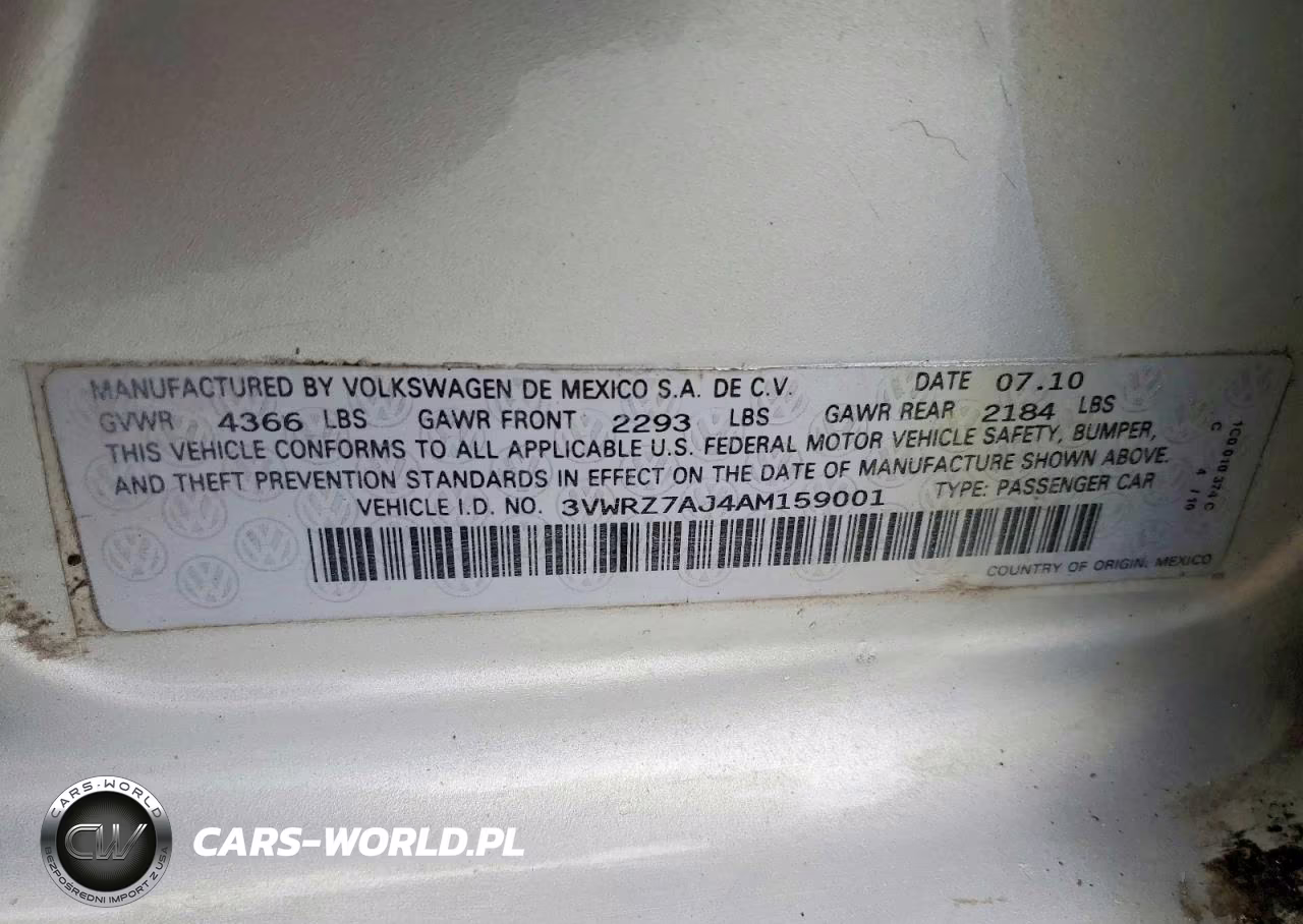 2010 Volkswagen Jetta Se VIN:3VWRZ7AJ4AM159001 - 12